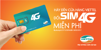 Đổi sim miễn phí 3G lên 4G