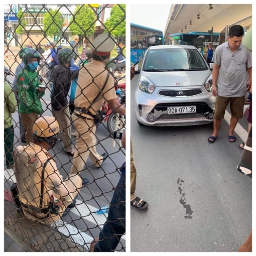 Tài xế vượt đèn đỏ, kéo lê Trung úy CSGT dưới gầm xe