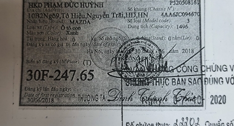 Tìm người biết ô tô Mazda 3 BKS: 30F-247.65