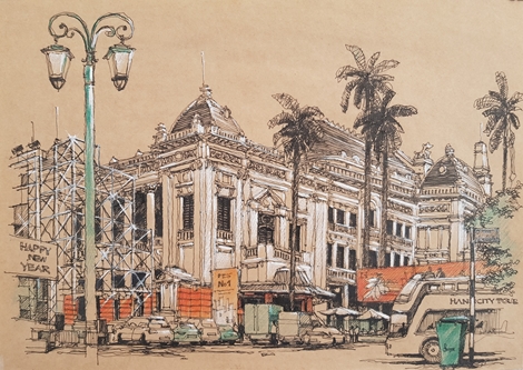 350 người cùng ký họa “chân dung” Hà Nội