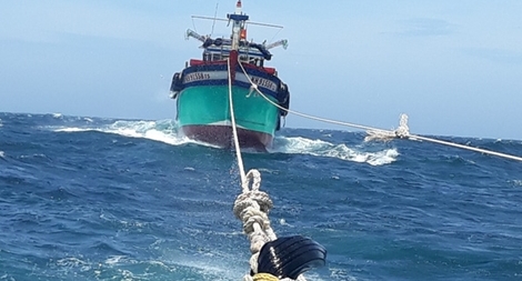 Cứu 8 ngư dân Bình Định gặp nạn về đảo Phú Quý