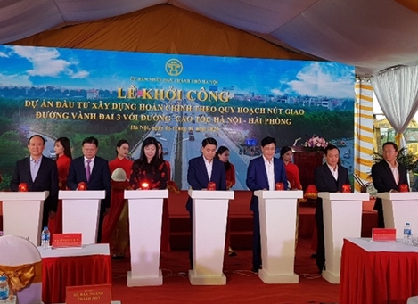 Khởi công xây đường nối vành đai 3 trên cao với cao tốc Hà Nội - Hải Phòng