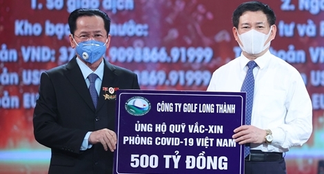 Công ty Golf Long Thành đã hoàn tất đóng góp 500 tỷ đồng vào Quỹ vaccine phòng COVID-19.