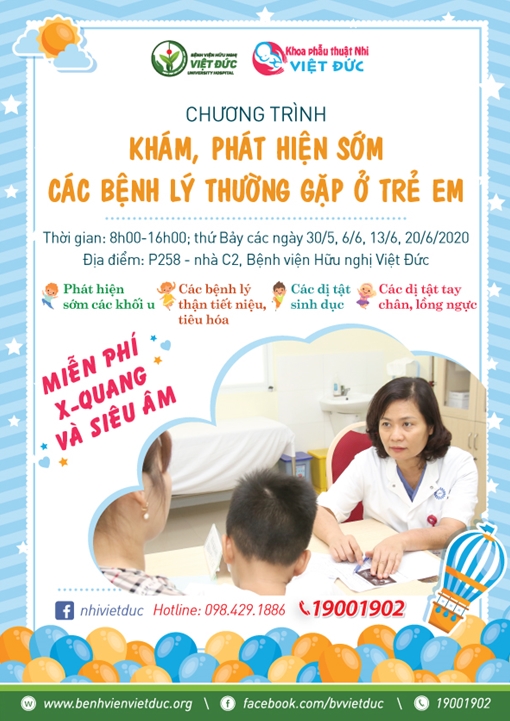 BV Việt Đức khám miễn phí trẻ em nhằm phát hiện sớm các bệnh lý thường gặp 