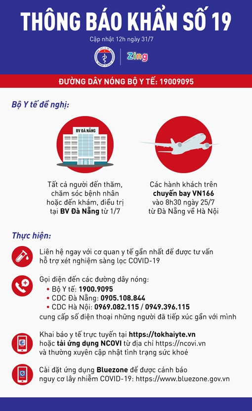 Hành khách trên chuyến bay VN166 khẩn trương liên hệ với cơ sở y tế gần nhất