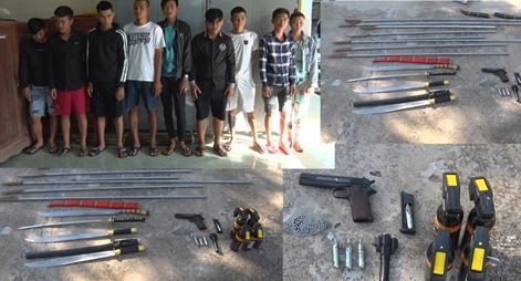 Ngăn chặn nhóm thanh niên chuẩn bị hỗn chiến bằng sẵn súng và mã tấu