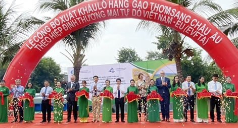 Công bố xuất khẩu lô hàng gạo thơm sang Châu Âu theo hiệp định EVFTA