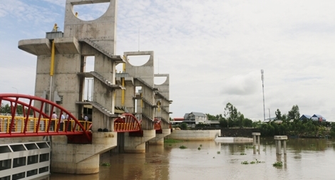 Vận hành xả cống kiểm soát lũ sông Cửu Long và vùng Tứ Giác Long Xuyên