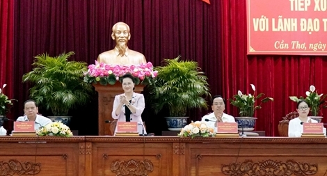 Chủ tịch Quốc hội tiếp xúc, làm việc với lãnh đạo Cần Thơ