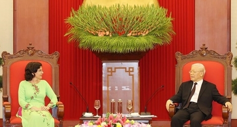 Tổng Bí thư, Chủ tịch nước Nguyễn Phú Trọng tiếp Đại sứ Cuba