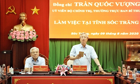 Thường trực Ban Bí thư Trần Quốc Vượng làm việc với Tỉnh ủy Sóc Trăng