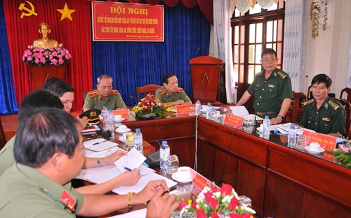 Sơ kết kế hoạch phối hợp giữa Cục an ninh Tây Nam bộ với lực lượng Bộ đội biên phòng