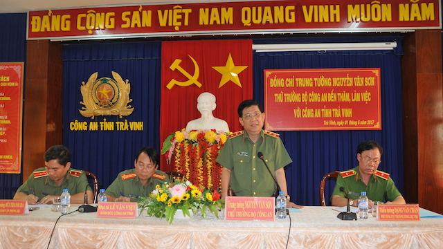 Lãnh đạo Bộ Công an thăm và làm việc tại Công an Trà Vinh và Trại giam Châu Bình