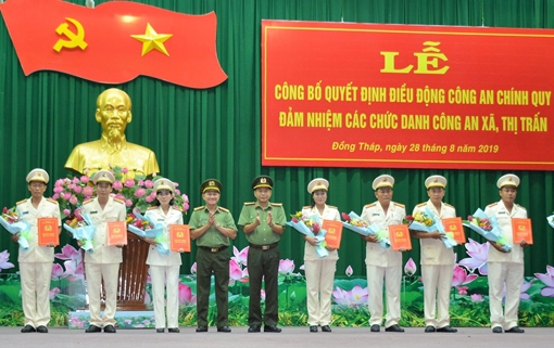 CA Đồng Tháp bố trí 220 cán bộ chính quy đảm nhiệm chức danh Công an xã