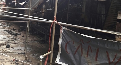 Cháy chợ Cái Nứa ở Tiền Giang