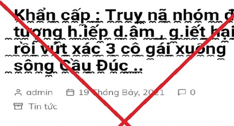 Bác thông tin “truy nã nhóm đối tượng hiếp dâm, vứt xác 3 cô gái”