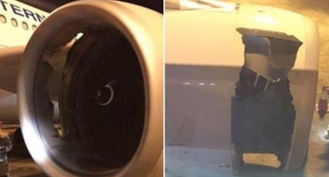 Động cơ máy bay Trung Quốc rách toạc sau khi cất cánh