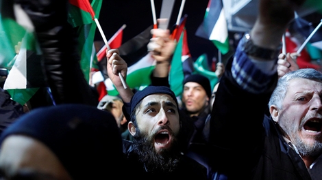 Người Palestine biểu tình phản đối Tổng thống Trump công nhận Jerusalem là thủ đô Israel