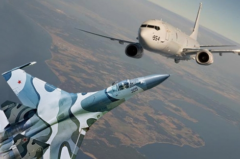 Tiêm kích Su-27 Nga áp sát trinh sát cơ Mỹ trên biển Baltic