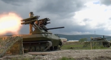 Robot chiến đấu Uran-9 của Nga được thử lửa ở chiến trường Syria